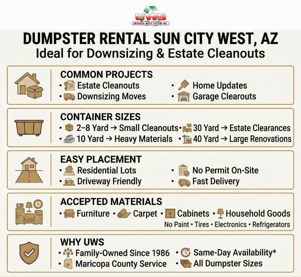 dumpster rental sun city west