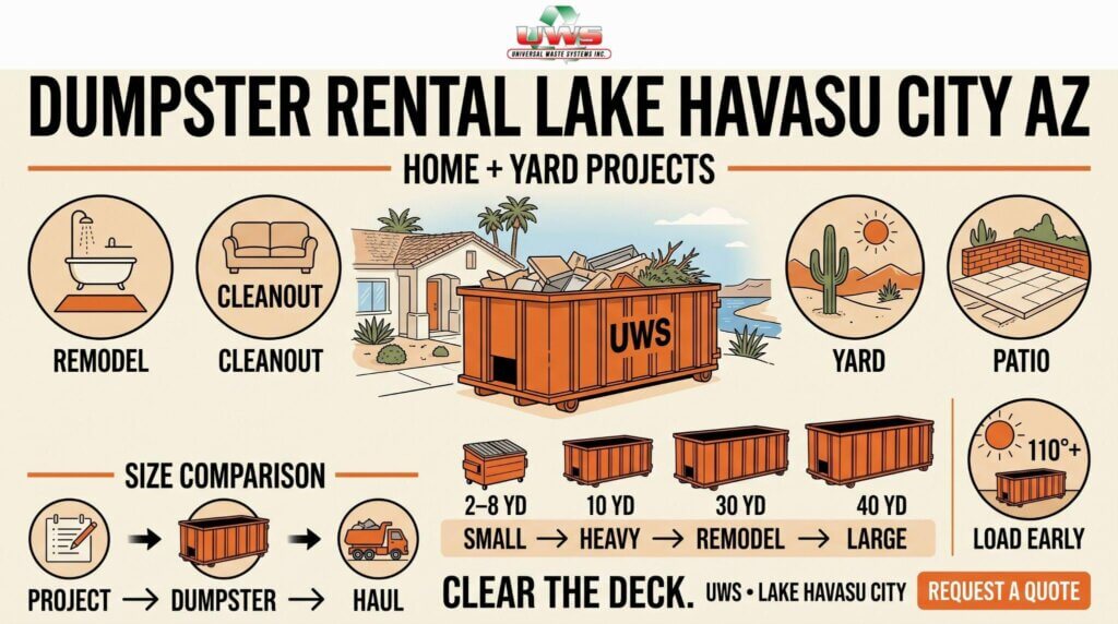 Dumpster Rental Lake Havasu City AZ, home + yard projects